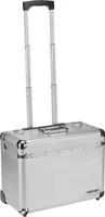 Pilotenkoffer mit Rollen - silber Aluminium Business Trolley Pilotenkoffer Office Alu Silber - Silber