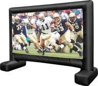 COSTWAY Aufblasbare Beamer Leinwand, 147 Zoll, Projektor Leinwand mit Gebläse und Erdspieße, 16:9, HD, 4K, doppelseitige Projektionsleinwand für Familienaktivitäten im Innen- & Außenbereich