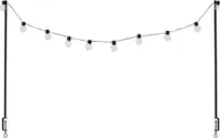 Tischklemme mit Solarlichtern Esschert’s Garden 220 x 4,9 x 110,5 cm Stahl schwarz