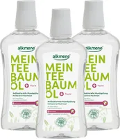 alkmene Mein Teebaumöl antibakterielle Mundspülung 3x 500 ml mit 6fach Schutz - vegan & klimaneutral - Zahnspülung