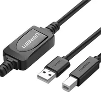 Tiskový kabel Ugreen US122 USB-B USB-A 2.0 10 m - černý