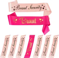 Oblique Unique Schärpe Braut + Braut Security Set JGA Hen Party Hochzeit Herz pink hellrosa
