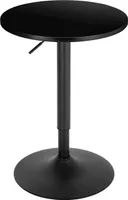 WOLTU Bartisch mit runder Tischplatte höhenverstellbar aus MDF Metall : Schwarz Farbe: Schwarz