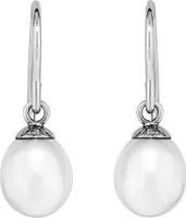 NKlaus Paar Zuchtperlen Ohrhänger 925 Silber rhodiniert 11x7mm Damen Perlen Ohrringe 13461