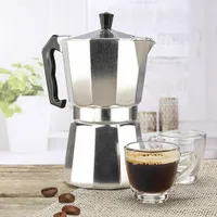 Espressokocher für 6 Tassen Espresso Mokka Kaffee Silber