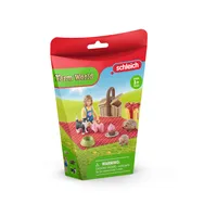 Schleich Farm World Geburtstagspicknick 42426 - Geburtstagstierchen, Picknickkorb und Zubehör ab 3 Jahren