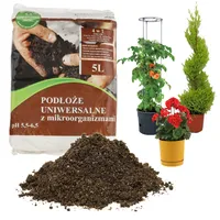 Kvalitní univerzální zemina pro květináče 5 l, substrát 4 v 1 s mikroorganismy pro květiny, zeleninu, sazenice, pěstební médium, pro pokojové rostliny, zeleninu a trávníky