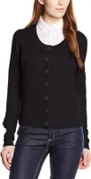fransa FRZUVIC Damen Strickjacke Feinstrick Cardigan Strickcardigan mit tiefem Rundhalsausschnitt und Knopfleiste