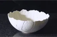 Schöne Designerschale aus Feinzement, Obstschale, Betonschale, weiß