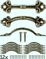 'FUXXER®  Antike Möbel-Griffe, Schubladen-Griffe, Antik Bronze Design, 106 x 25 mm, 2er Set'