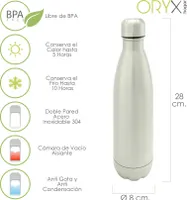 Thermoflasche, Fassungsvermögen 500 ml. BPA-frei, Edelstahl, tropfsicher