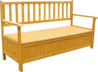Mucola Gartenbank mit Rückenlehne Truhenbank Sitzbank Holz Küchenbank Auflagenbox Gartentruhe Parkbank Holzbank