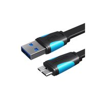 Vention USB 3.0 Kabel VAS-A12-B100/ MicroUSB-Stecker - USB-Stecker/ Bis zu 10W/ 5Gbps/ 1m/ Blau und Schwarz