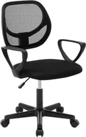 Klihome Schreibtischstuhl Kinder, Bürostuhl, Kinderdrehstuhl, aus Netzstoff : Schwarz Farbe: Schwarz