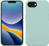 kwmobile Hülle kompatibel mit Apple iPhone 16e Hülle - gummierte TPU Silikon Handyhülle - Schutzhülle für kabelloses Laden - Case in Cool Mint