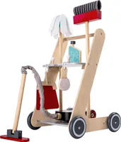 Bayer Chic 2000 Kinder Reinigungswagen aus Holz 277 01 - Mit Wischmopp, Staubsauger und Zubehör ab 3 Jahren