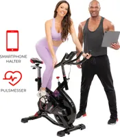 Profi Speedbike MS300 | Smart Indoor Bike - Heimtrainer Fahrrad - Kardio Fitnessbike - Ergometer - LCD Display - Pulsmesser - Handy & Tablethalterung