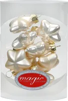 Christbaumschmuck Sterne Glas 4cm, 8 Stück, Farbe:perle - champagner glanz / matt