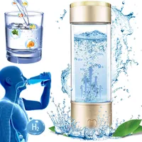 Láhev na vodík, přenosný stroj na výrobu vodíkové vody s technologií SPE a PEM, 430 ml, zlatá barva