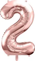 Olśniewająca folia balonowa Cyfra ''2'' – 86 cm w różowym złocie! Idealna dekoracja na urodziny i wyjątkowe okazje – stwórz niezapomniane chwile!