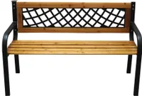 Linder Exclusiv Gartenbank 2-Sitzer Parkbank bis 140 Kg mit Rückenlehnen Gartenmöbel Holzbank MC4354 118x52x74 cm