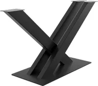 MetaloPro X-Frame Tischgestell I Metall Schwarz Tischbeine Tisch-Gestell Füße, für bis 150kg Schwerlast Tischplatten, Esstisch Schreibtisch Couchtisch Wohnzimmertisch, Industrial Modern Wohnzimmer