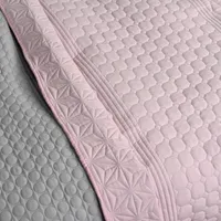 HOMELEVEL Tagesdecke Bett & Sofaüberwurf Bettüberwurf Sofa Tages Decken Betthusse XXL Decke Überwurf (200cm x 220cm, Altrose/Grau gemustert)