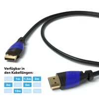 Displayport Kabel 1.4 Plug Schwarz/Blau - 5m