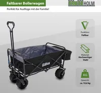 Bollerwagen faltbar Breitreifen Schwarz, innen grau Falt-Bollerwagen