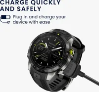 kwmobile USB Kabel Charger kompatibel mit Garmin MARQ (Not for MARQ2) Ladekabel - Smart Watch Ersatzkabel - Fitnesstracker Aufladekabel in Schwarz