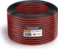 Lautsprecherkabel Audio Kabel Boxenkabel 100% CCA 50m 2x1,5mm² rot / schwarz