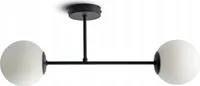 LUXOLAR Led Deckenleuchte - Deckenlampe 2-flammig schwarz 15W, G9 - Hängelampe wohnzimmer, Weiß Glas Kugeln