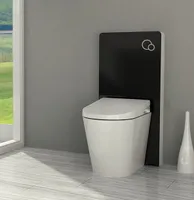 Schwarzglas Sanitärmodul für Stand-WC inkl. Betätigungsplatte