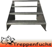 Gartentreppe Stahl Außentreppe 2 Stufen - 50 Cm Breite - 40 Cm