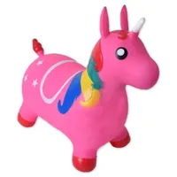 Hüpftier B-Ware Regenbogen Einhorn Pferd Hüpfpferd Hopser Sprungtier 50kg Pink