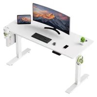 Biurko 70 x 140 cm z elektryczną regulacją wysokości, funkcją pamięci i technologią antykolizyjną Szybkie ładowanie USB/Typ C