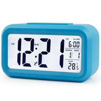 LCD Lautlos Wecker Digital Alarmwecker Uhr Kalender Temperaturanzeige Tischuhr 