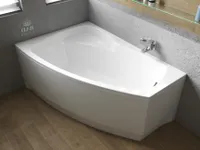 BADLAND Eckbadewanne Badewanne Frida LINKS 150x90 mit Acrylschürze, Füßen und Ablaufgarnitur GRATIS