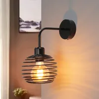 ZMH Wandleuchte Wandlampe Vintage Retro Schwarz E27 Wandbeleuchtung aus Metall