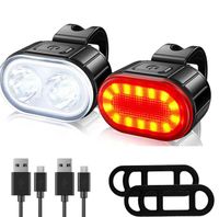 USB Wasserdichtes LED Fahrrad Beleuchtung Set Scheinwerfer Rücklicht Lampe DE 