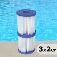 Bestway Filter für Pool Pumpen 3x2er Gr. 1 - 6 Stück