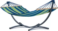 Potenza Hängematte mit Gestell I Stabiler Rahmen 200kg - 250cm Balkon I StabHängematte 200x120cm I Indoor Outdoor Garten Pool Terrasse Stahl