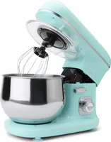 Clatronic® Retro Küchenmaschine zum backen | 5L mit starkem 1100W Motor | Teigmaschine inkl. Haken & Schneebesen | Retro Teigknetmaschine Spritzschutz mit Nachfüllöffnung – KM 3711 mint