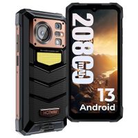 HOTWAV W11 Outdoor Smartphone 20800mAh 6.6" Outdoor Handy Ohne Vertrag, 12GB+256GB+2TB TF Android 13 IP68 Wasserdichter 64MP+16MP DualSIM 4G NFC, Gold