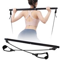 Pilates bar, Pilates bar set s odporovými páskami Home Gym Workout Fitness Black - TONEBAR