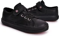 Dziecięce Skórzane Trampki BIG STAR EE374034 Czarne 34