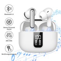 CMYbabee Bluetooth Kopfhörer, In Ear Kopfhörer Kabellos Bluetooth 5.3 mit Tiefer Bass, Kabellose Kopfhörer Noise Cancelling Earbuds mit 4 ENC Mic, IPX7 Wasserdicht Ohrhörer, USB-C, Weiß