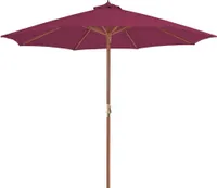 vidaXL Sonnenschirm mit Holz-Mast 300 cm Bordeauxrot