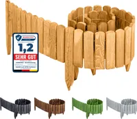 Garronda Beeteinfassung Holz Rollzaun Gartenzaun imprägniert Flexibler Rollborder Rasenkante Palisade Umzäunung für Garten Länge: 200 cm GD-0046 (Hellbraun, Höhe: 10 cm)