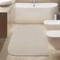 Rechteckiger badteppich mit runden Ecken – weich in beige Größe - 60 x 100 cm